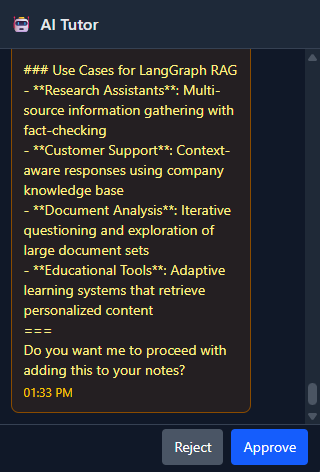 Learn with GenAI "consent" Message UI