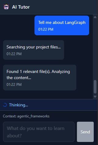 Learn with GenAI "step" Message UI